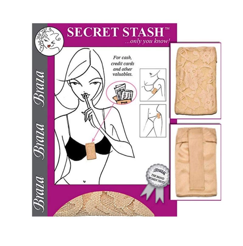 Braza Secret Bra Stash - Beige 2 Pieces,One Size - Image 2